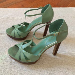 Ralph Lauren Platform Sandals Green Size 6.5